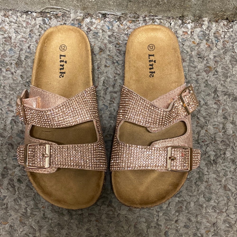 Bejeweled girls sandals - size 12